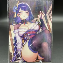 Raiden Shogun Genshin Impact Anime Waifu Card Doujin ACG Goddess Holo - Image 2