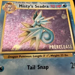 Prerelease Misty's Seadra 9/132 Gym Heroes Holo Rare Vintage Pokemon Card Nm - Image 3