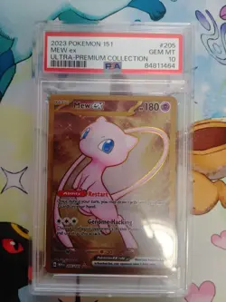 2023 Pokemon Mew ex Full Art 151 UPC Gold Metal Promo Card 205/165 PSA 10 GEM MT - Image 1