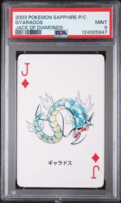 PSA 9 MINT 2003 POKEMON SAPPHIRE VERSION PLAYING CARDS GYARADOS JACK OF DIAMONDS - Image 1