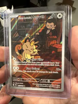 Team Rockets Meowth 203/182 SV10 Destined Rivals Illustrated Card Mint Condition - Image 1