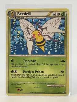 Pokemon TCG 2010 Unleashed Beedrill 12/95 Stage 2 Rare Card - Image 1