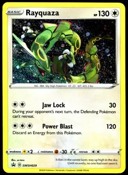 Pokemon TCG Rayquaza SWSH029 Sword & Shield Cosmos Holo Black Star Promo - LP - Image 1