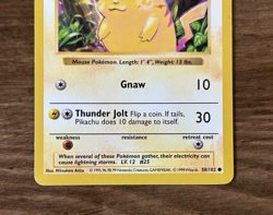 Pikachu 58/102 Base Set Shadowless Regular Pokemon TCG - Image 3