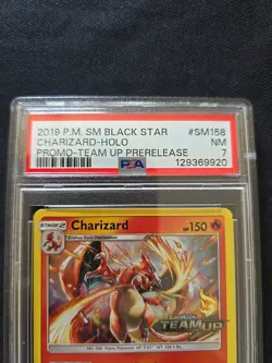 Pokemon TCG Charizard Black Star Promo Team Up Prerelease Psa 7 - Image 2