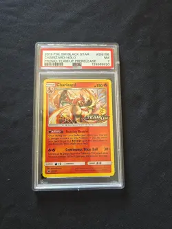 Pokemon TCG Charizard Black Star Promo Team Up Prerelease Psa 7 - Image 3