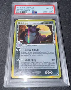 PSA 8 Nidoking Reverse Foil Rare Ex Dragon Frontiers Stamp Pokemon 2006 6/101 - Image 1