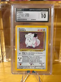 Pokemon Clefairy Base Set Unlimited Holo Rare #5 CGC 10 Gem Mint - Image 1