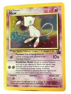 Pokemon TCG Holographic Mew Black Star Promo #9 Card WOTC 1999-2000 Vintage - Image 1