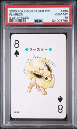 PSA 10 GEM MINT 2000 POKEMON SILVER VERSION PLAYING CARDS #136 FLAREON - Image 1