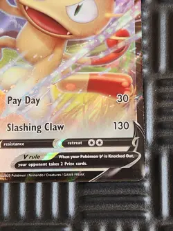 Pokemon Sword & Shield Promo Card Meowth V #SWSH004 LP - Image 3