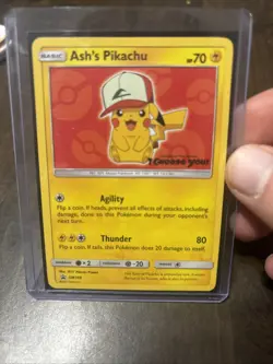 Ash's Pikachu Black Star Promo 2017 Pokemon TCG Card - Image 1