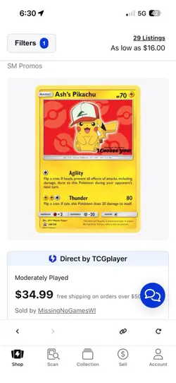 Ash's Pikachu Black Star Promo 2017 Pokemon TCG Card - Image 2