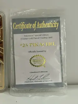 Pokemon 23k Gold Plated Pikachu & Pokeball Trading Card 1999 Burger King - Image 4