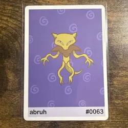 Near Mint Pookiemoot Abruh Abra #0063 Derp Pokemon Fan Art Card - Image 1
