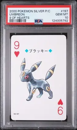 PSA 10 GEM MINT 2000 POKEMON SILVER VERSION PLAYING CARDS #197 UMBREON - Image 1