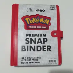 Ultra Pro Premium Snap Binder Red Pokemon TCG A5 4 POCKETS Holds 160 Cards - Image 1