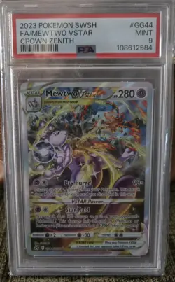 Pokemon Card FA 2023 Mewtwo VSTAR GG44/GG70 Crown Zenith Alternate Art PSA 9 - Image 1