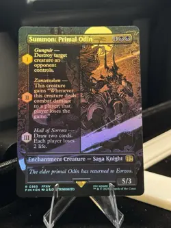 Summon: Primal Odin (Borderless) (Grading Ready) MTG:FIN #0365 Holo - Image 1