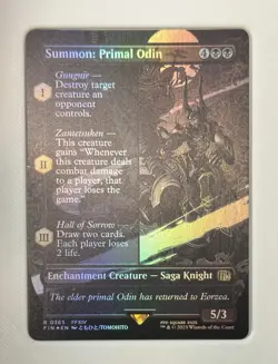 Summon: Primal Odin (Borderless) (Grading Ready) MTG:FIN #0365 Holo - Image 4