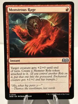 Monstrous Rage 142 U Wilds of Eldraine Near Mint MTG Magic the Gathering - Image 1