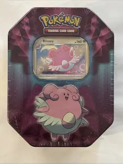 2019 Pokemon TCG Blissey Strong Bond Tin Factory Sealed 1 Foil 3 Booster Packs - Image 1