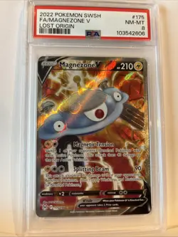 PSA 8 Mint Magnezone V #175/196 Full Art Pokemon SWSH Lost Origin - 2022 - Image 2
