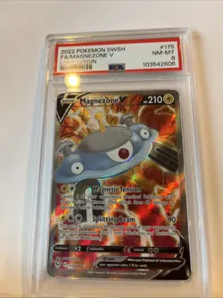PSA 8 Mint Magnezone V #175/196 Full Art Pokemon SWSH Lost Origin - 2022 - Image 3