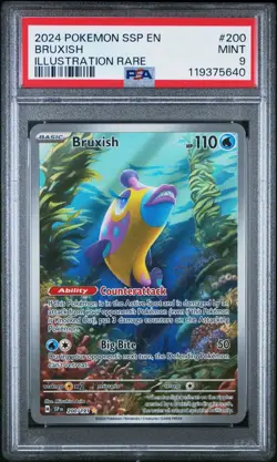 2024 POKEMON SSP EN SURGING SPARKS ILLUSTRATION RARE #200 BRUXISH PSA 9 HOLO 🚀 - Image 1