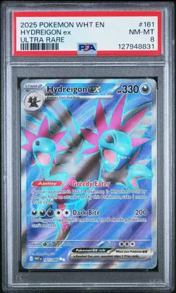 2025 Pokemon SV WHT EN-White Flare #161 HYDREIGON ex ULTRA RARE PSA 8 - Image 1