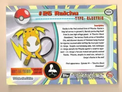 #26 RAICHU POKEMON TOPPS 1999 TV ANIMATION EDITION BLACK LABEL #26 - Image 2