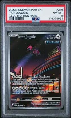 Pokemon TCG Iron Jugulis Paradox Rift 216/182 Holo Illustration Rare - PSA 8 🚀 - Image 1