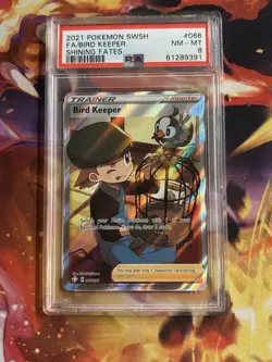 Pokemon Shining Fates Bird Keeper 066/072 Full Art PSA 8 - Image 1