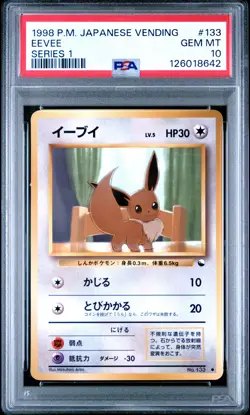 1998 POKEMON JPN VENDING SER 1 #133 EEVEE PSA 10 - Image 1