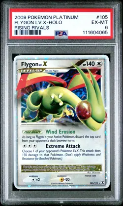 2009 POKEMON PLATINUM RISING RIVALS FLYGON LV.X #105 PSA 6 EX #111604065 - Image 1