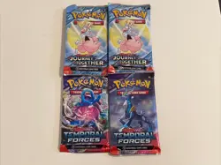 Pokemon TCG Scarlet Violet Temporal Forces Journey Together 4 Booster Packs New - Image 1