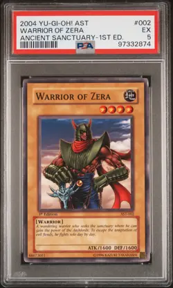 2004 YU-GI-OH! AST-ANCIENT SANCTUARY 1ST ED #002 WARRIOR OF ZERA PSA 5 - Image 1