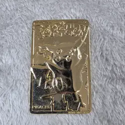 Burger King Pokemon 23k Gold Plated Pikachu #25 Trading Card in Case 1999 - Image 1