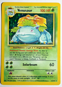 Pokemon TCG Venusaur Rare Holo Card #13/102 Base Set - Image 1