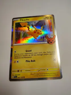 Pokemon Card Single Pikachu HOLO 2023 Trick Or Trade 062/193 - Image 1