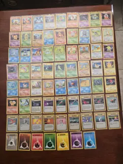 COMPLETE Unlimited Pokemon BASE Set 70 Card UNCOM/COM Non-Holo NM/MT Unplayed - Image 1