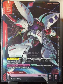 GUNDAM TCG CARD GAME - QUBELEY - GD02-036 LR HOLO FOIL ENG DUAL IMPACT - Image 1