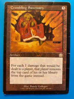 MTG 1x Crumbling Sanctuary 292 Mercadian Masques Magic the Gathering x1 DAMAGED - Image 1