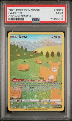 ⭐Ditto Full Art GG22/GG70⭐Pokemon TCG CROWN zenith 💎PSA 9 Mint💎 - Image 1