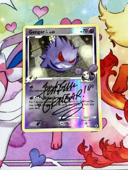 Pokemon Gengar 40/111 Rising Rivals Reverse Holo Signed By Ted Lewis Voice Actor - Image 1
