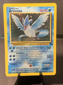 Pokemon TCG Articuno Italian Fossil Unlimited Holo #2/62 WOTC VTG 1999 - Image 1