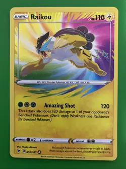 2020 Pokemon SWSH Vivid Voltage Raikou #050/185 Mint - Image 1