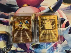 Pokemon Celebrations Gold Metal Charizard & Pikachu w Promos 25th Anniversary - Image 3