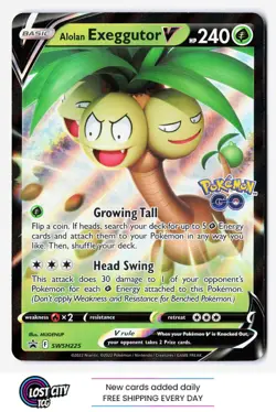 Alolan Exeggutor V SWSH225 - Sword & Shield Promo Rare Pokemon GO Holo NM - Image 1