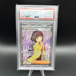 2023 POKEMON MEW EN-151 ULTRA RARE #196 ERIKA'S INVITATION PSA 9 - Image 1